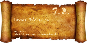 Tevan Mónika névjegykártya